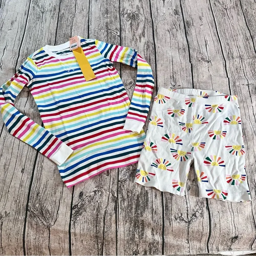 NWT Primary Organic PJ Top &EUC Hanna Andersson Organic Cotton PJ Shorts Size 10
